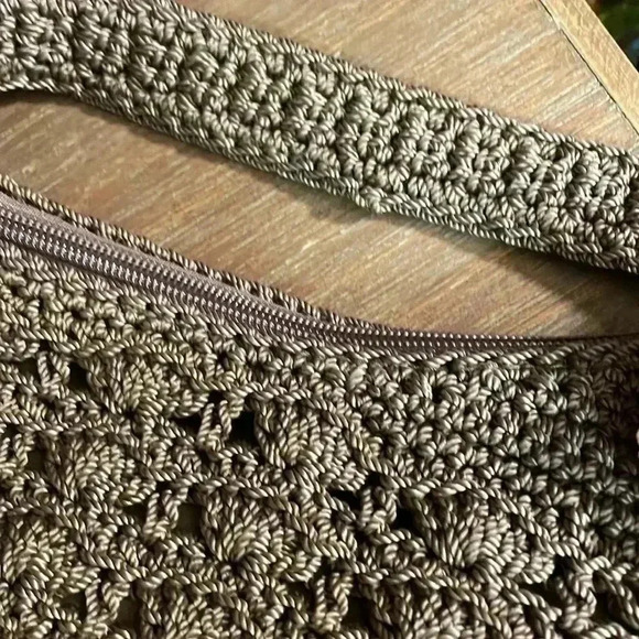 Croft & Borrow Crocheted Knit Light Brown Shoulder Bag - Picture 10 of 10